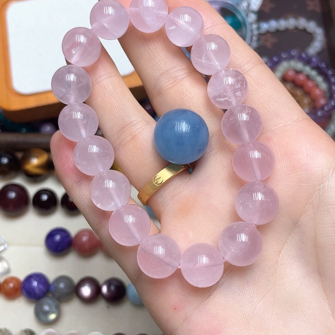 申***辰水晶珠宝半成品未镶嵌粉晶12名200海蓝宝136