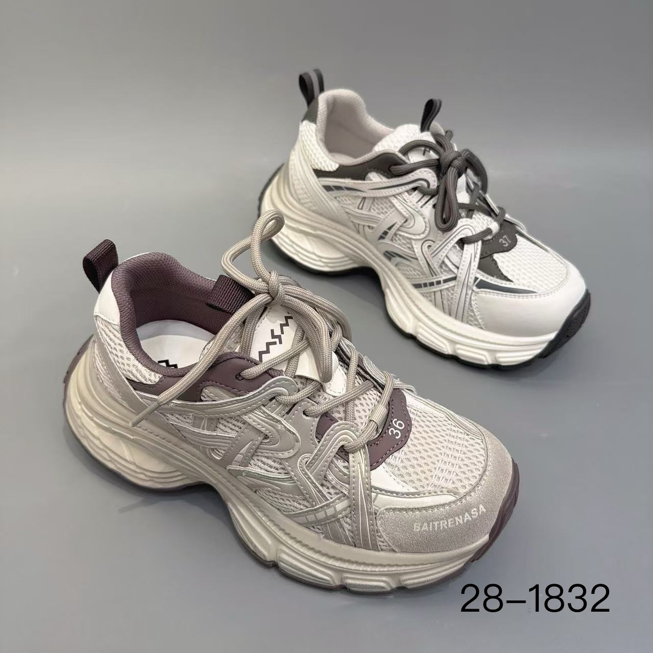 玛莎玛索春季新款28-1832春季新款时尚百搭休闲厚底双网老爹鞋女