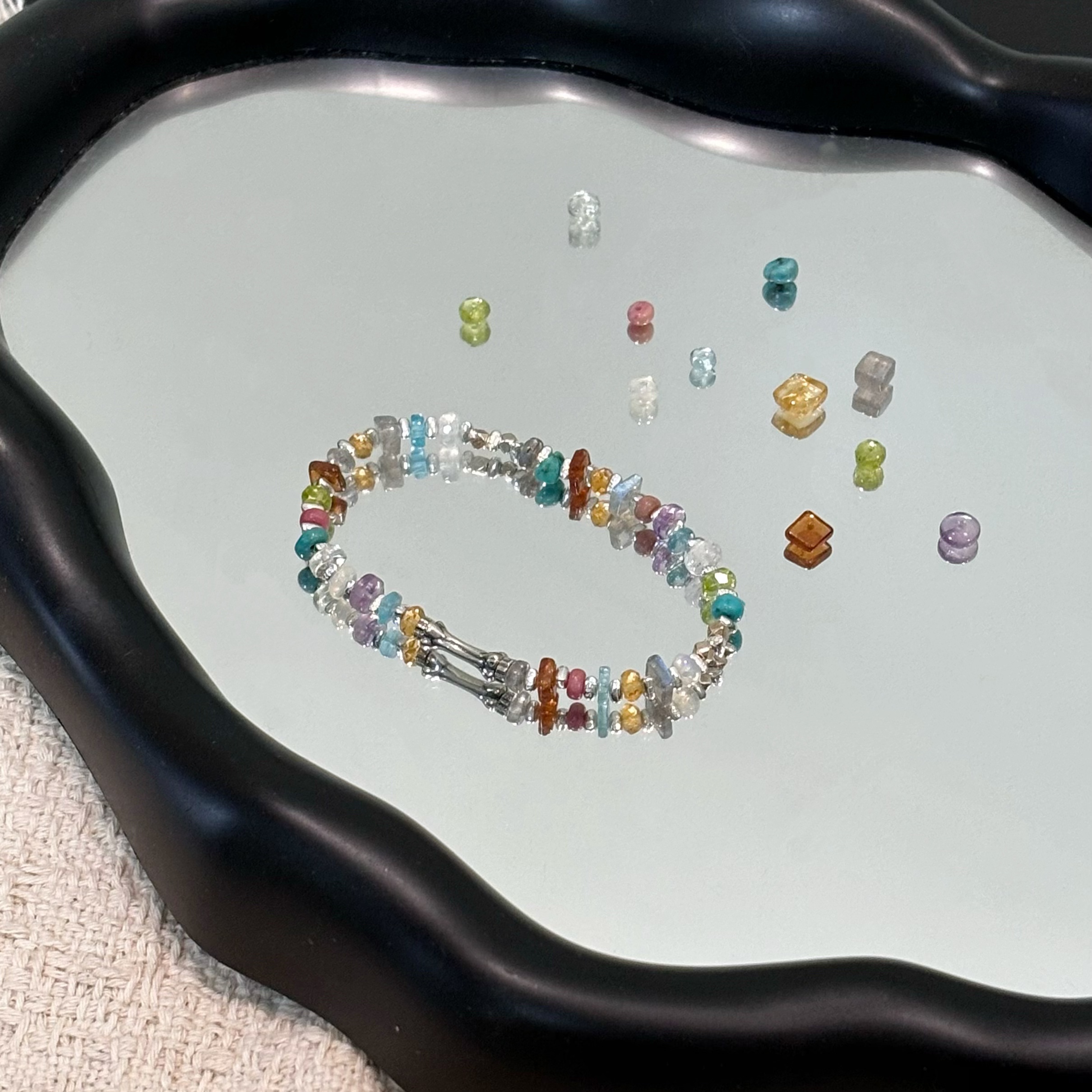 925银手链 【霓虹】原创小众设计手工百搭甜美精致时尚个性彩色手链