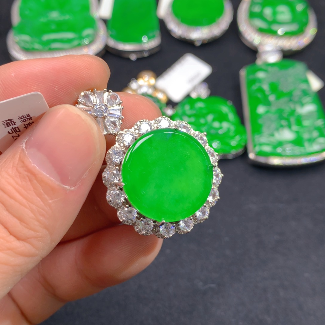 翡翠颈饰银S925镶嵌1111111111