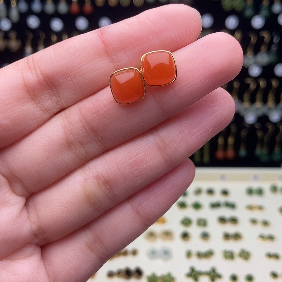 和田玉（碧玉）银S925镀金镶嵌颈饰