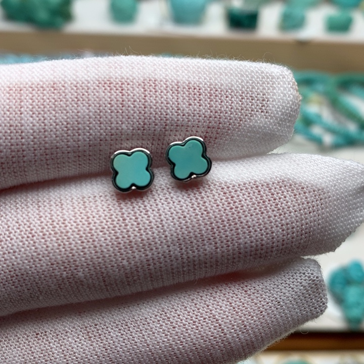 绿松石银S925镶嵌珠宝奇石7mm