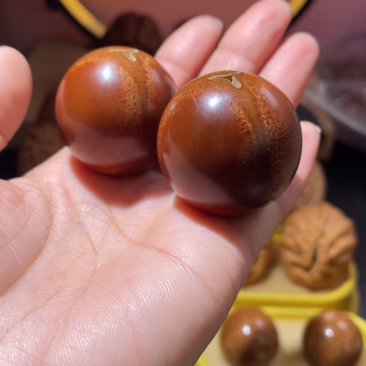 桃核把件橄榄核光珠手球