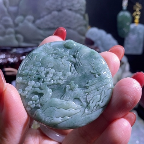 【闪购商品】颈饰未镶嵌翡翠山水