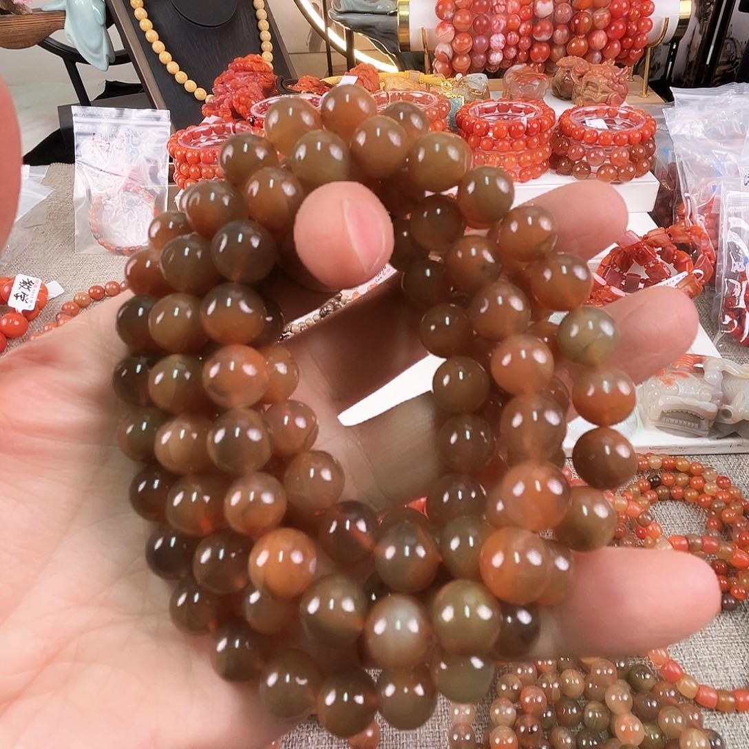 南红玛瑙手链合金