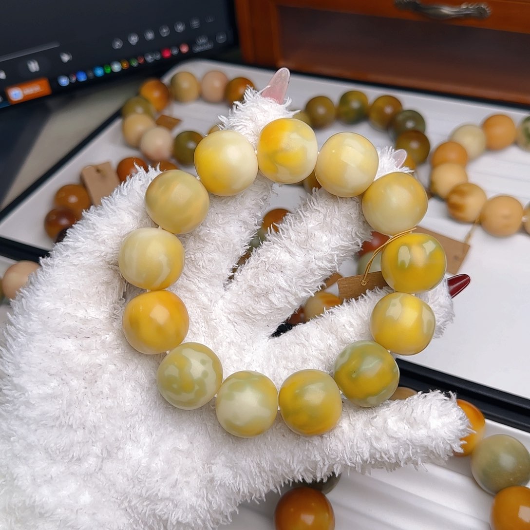 菩提根/象牙果手串卡22干磨花皮苹果微微瑕不退