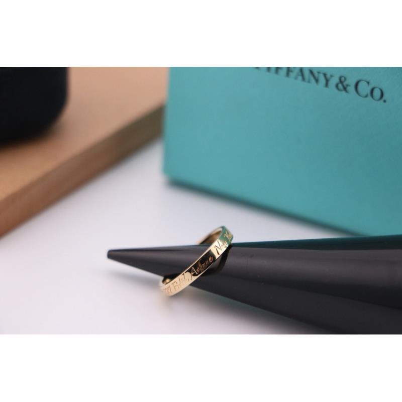 99新 Tiffany & Co./蒂芙尼  18K 黄金 窄版 无钻 戒指
