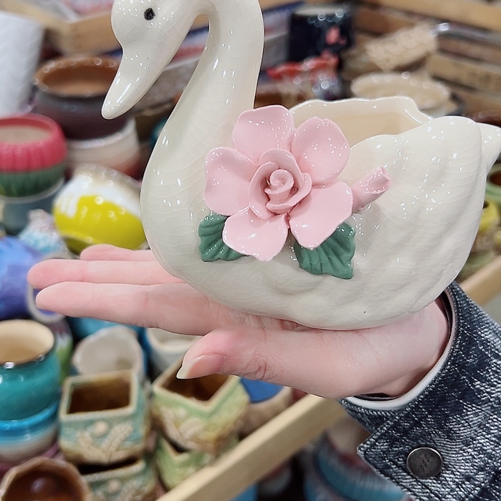 有孔.凑满10元发货多肉陶瓷花盆！