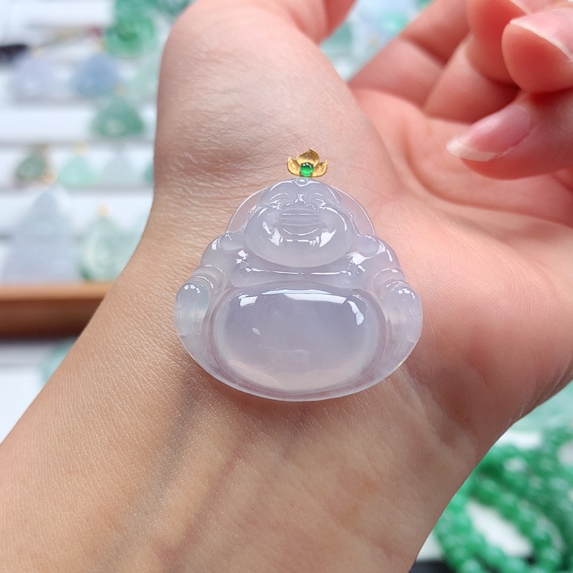 【闪购商品】翡翠吊坠(赠链)18K金镶嵌
