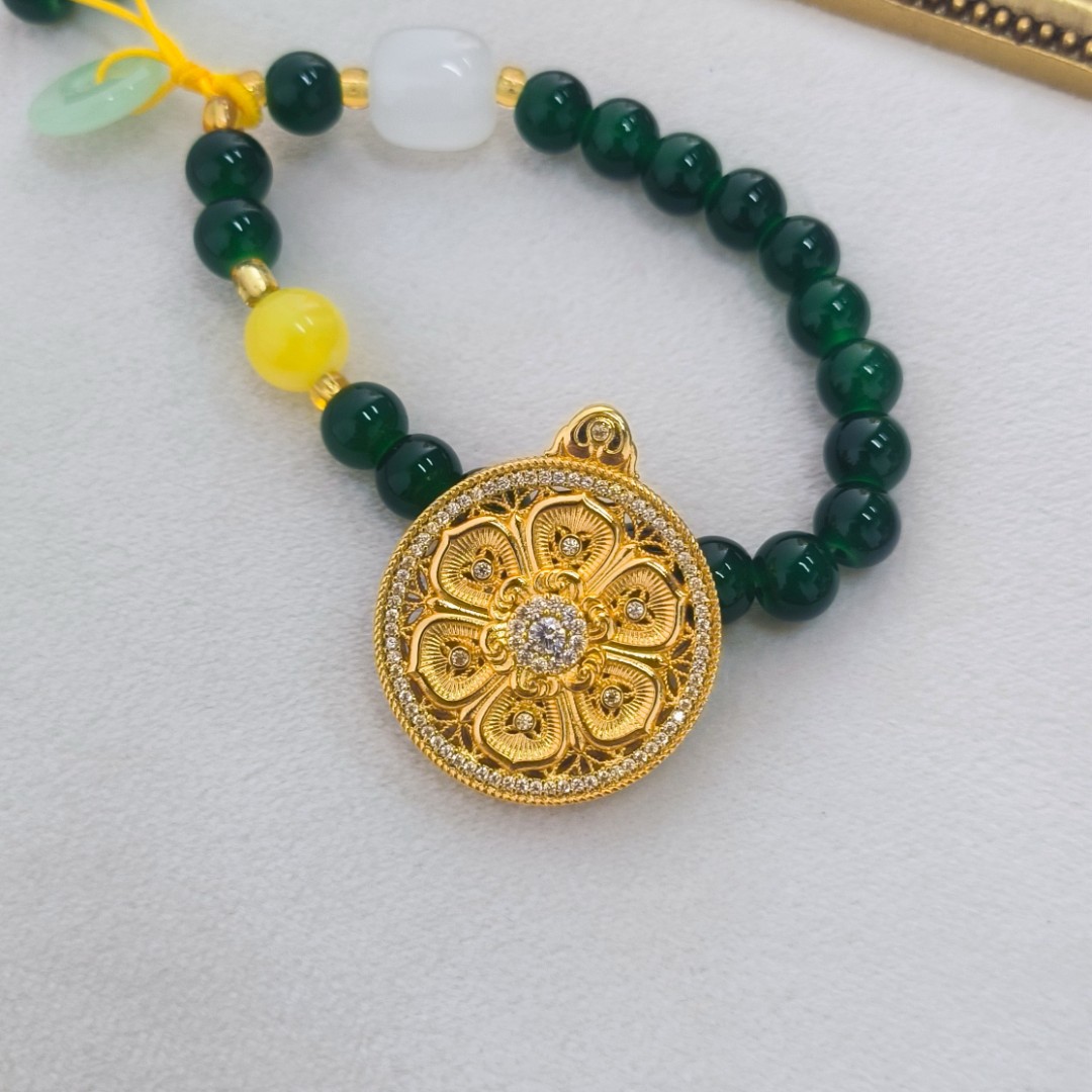 时尚高奢-YF025莲花罗盘吊坠