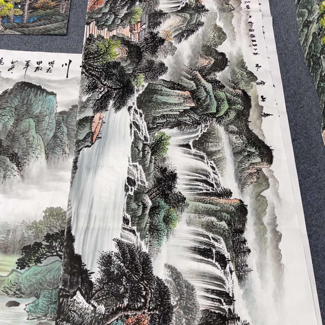 国画春山富水小伙伴们