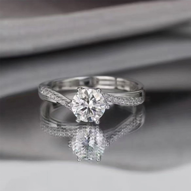 【南非之星】NFZX高端奢华定制 周家六爪（微镶扭臂） 戒指1ct