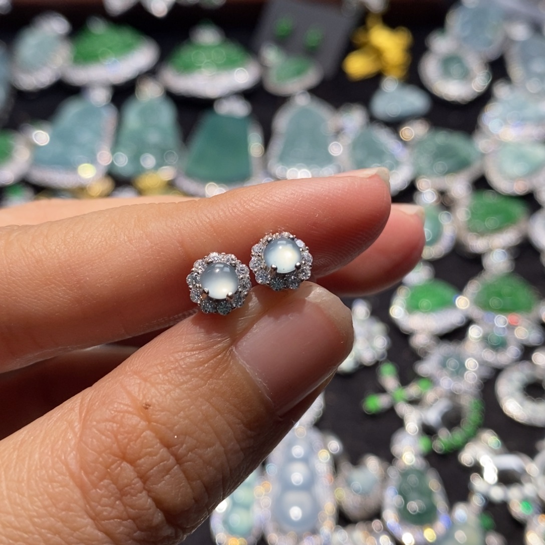 夜***6翡翠银S925镶嵌颈饰翡翠