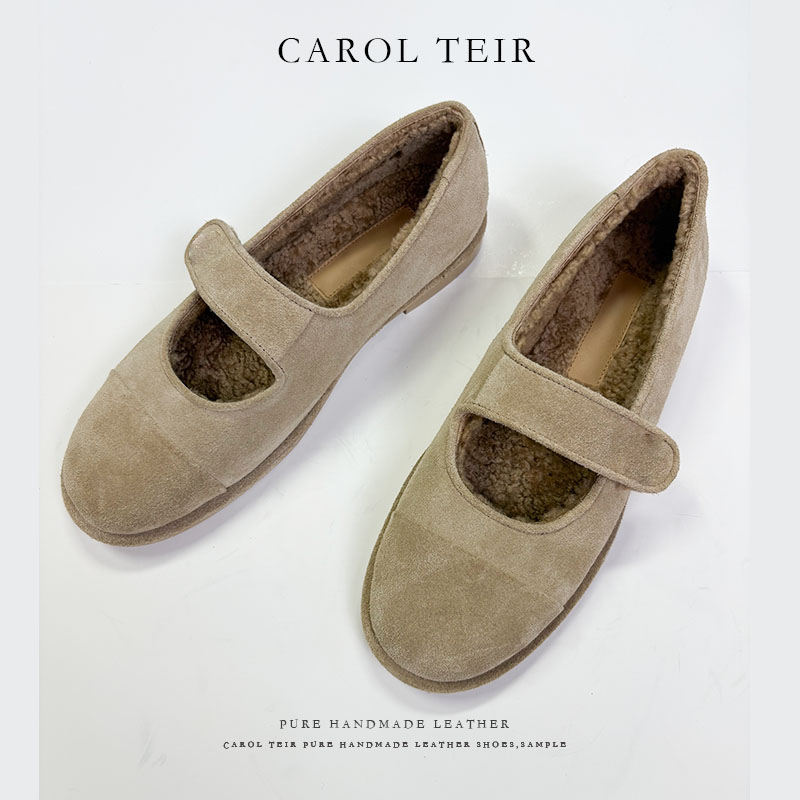 CTr 香's秋冬泰迪羊羔毛牛麂皮2025『玛丽珍』 保暖乐福鞋