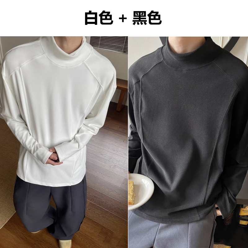 【拍1得2】双面德绒卫衣男冬季内搭加厚保暖长袖t恤cleanfit打底衫