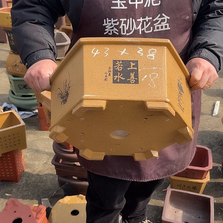 紫砂花盆紫砂等传统