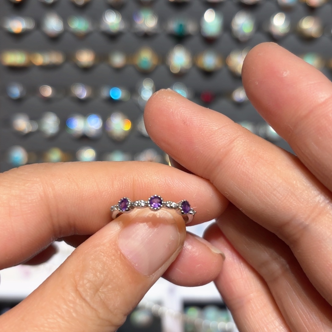 海蓝宝石戒圈银S925镶嵌