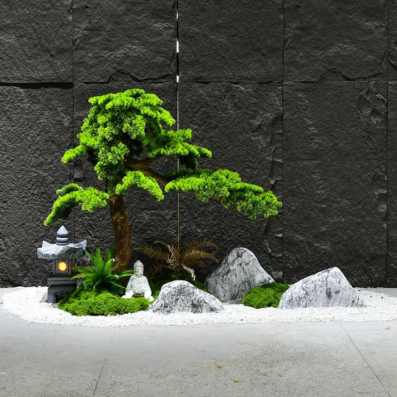 雪浪石景观石三块组合总长度1米