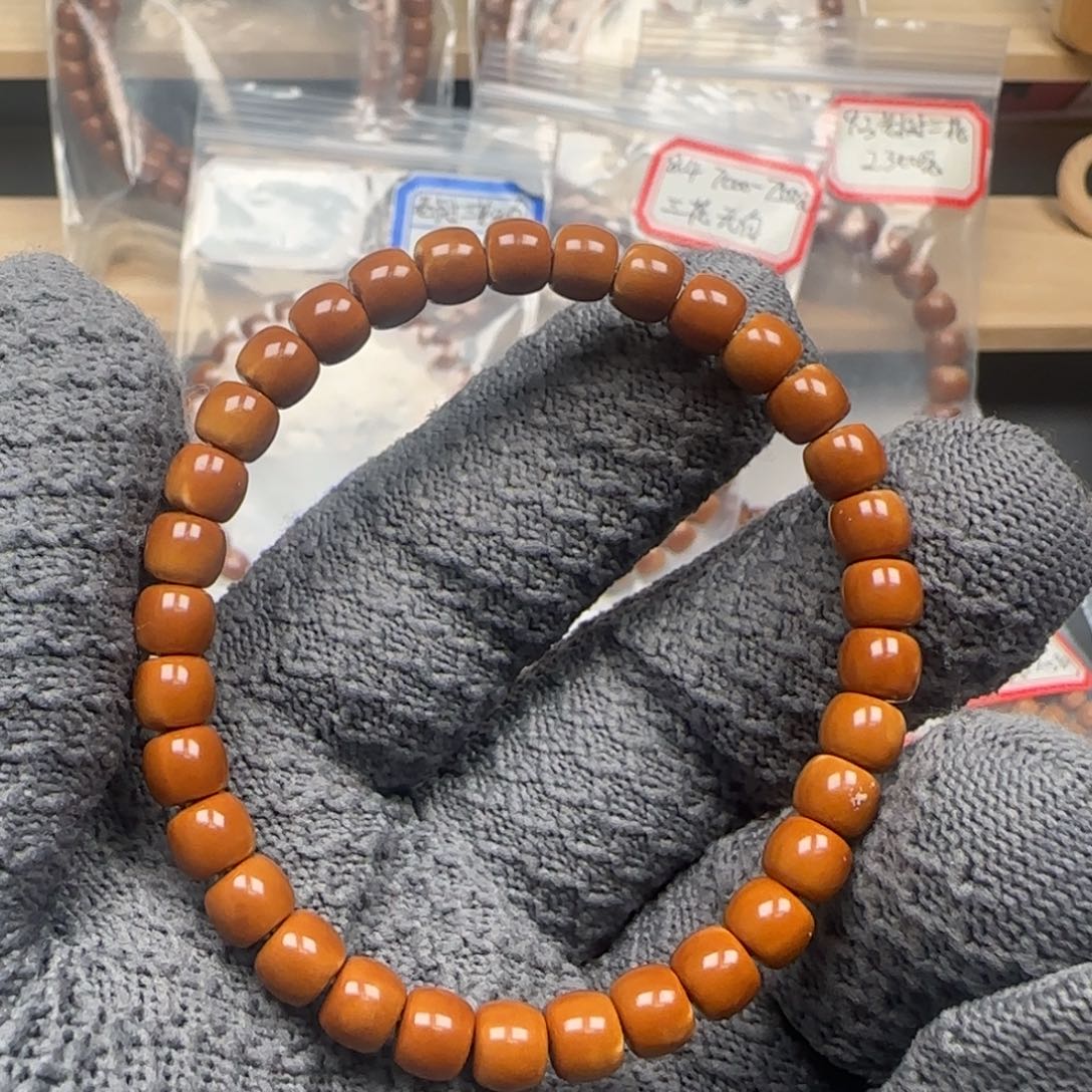 手串橄榄核老挝单圈正三花6.8福利