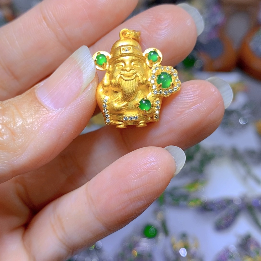 翡翠颈饰银S925镶嵌天然翡翠