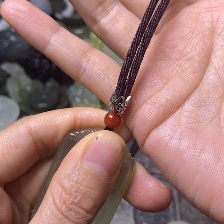 岫玉天然岫玉挂件未镶嵌青***照