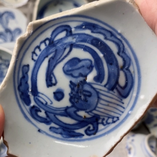 瓷片现代瓷器青花瓷片