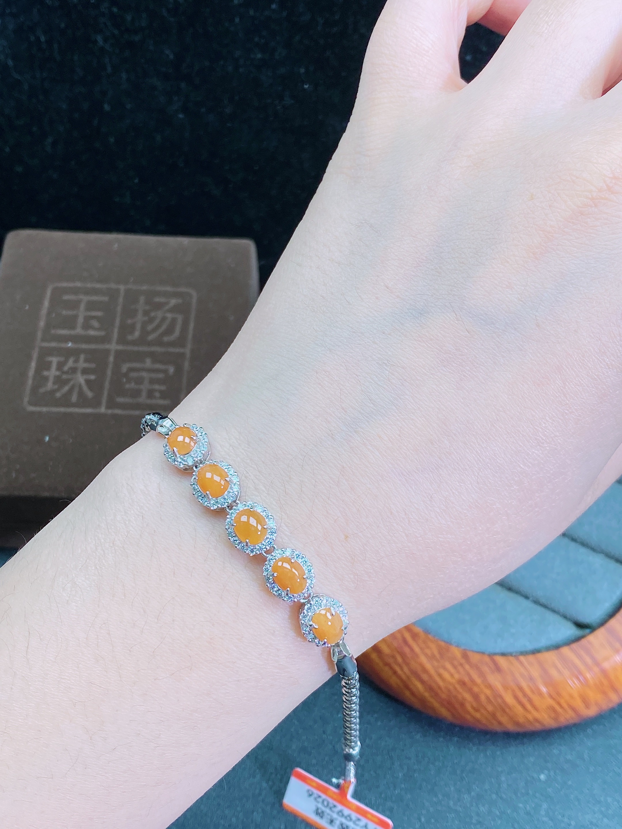 天然翡翠A货时尚高级设计款手链通体S925银镶嵌