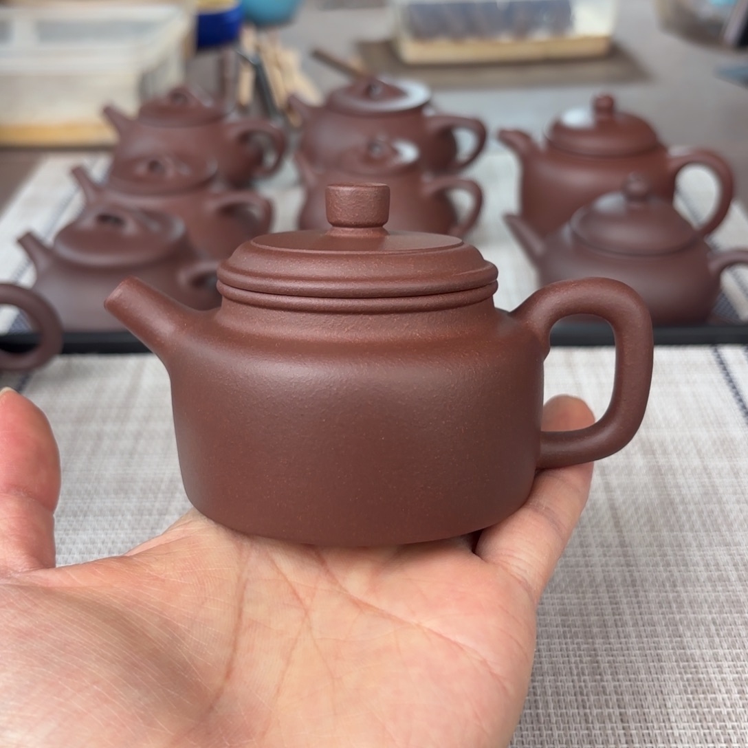紫砂茶壶半手工老紫泥德钟壶150cc