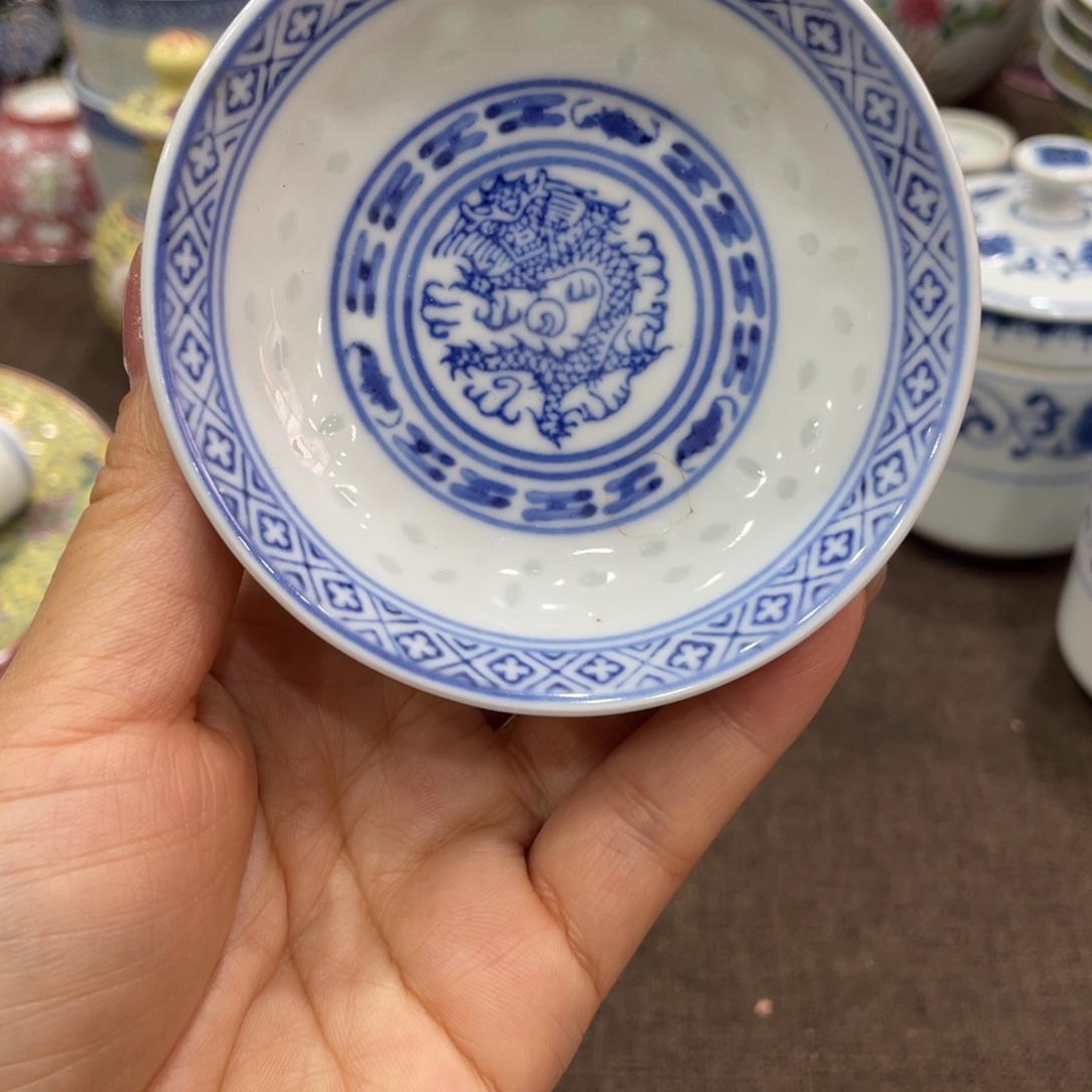瓷片景德镇清米通玩玉小碟