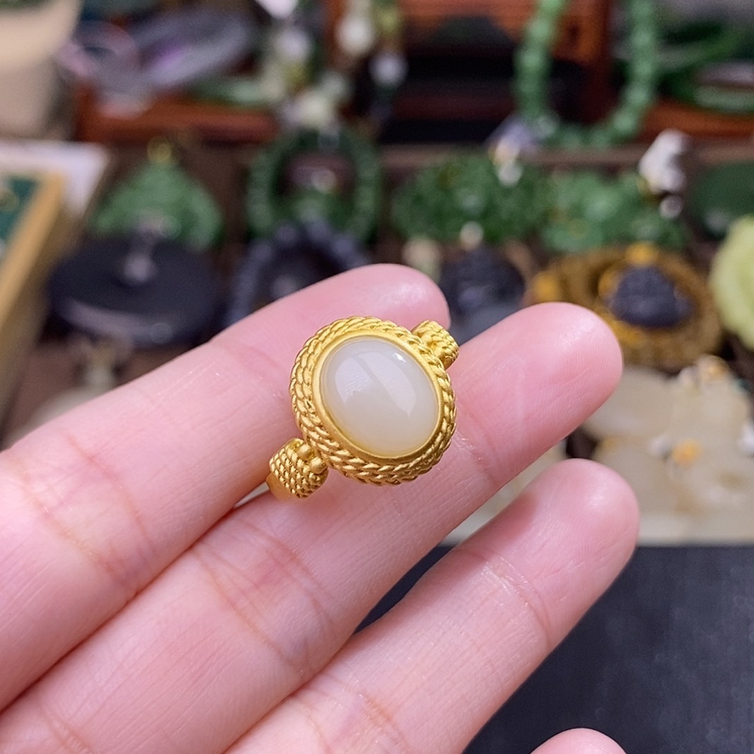 和田玉戒指清货价925.银未镶嵌