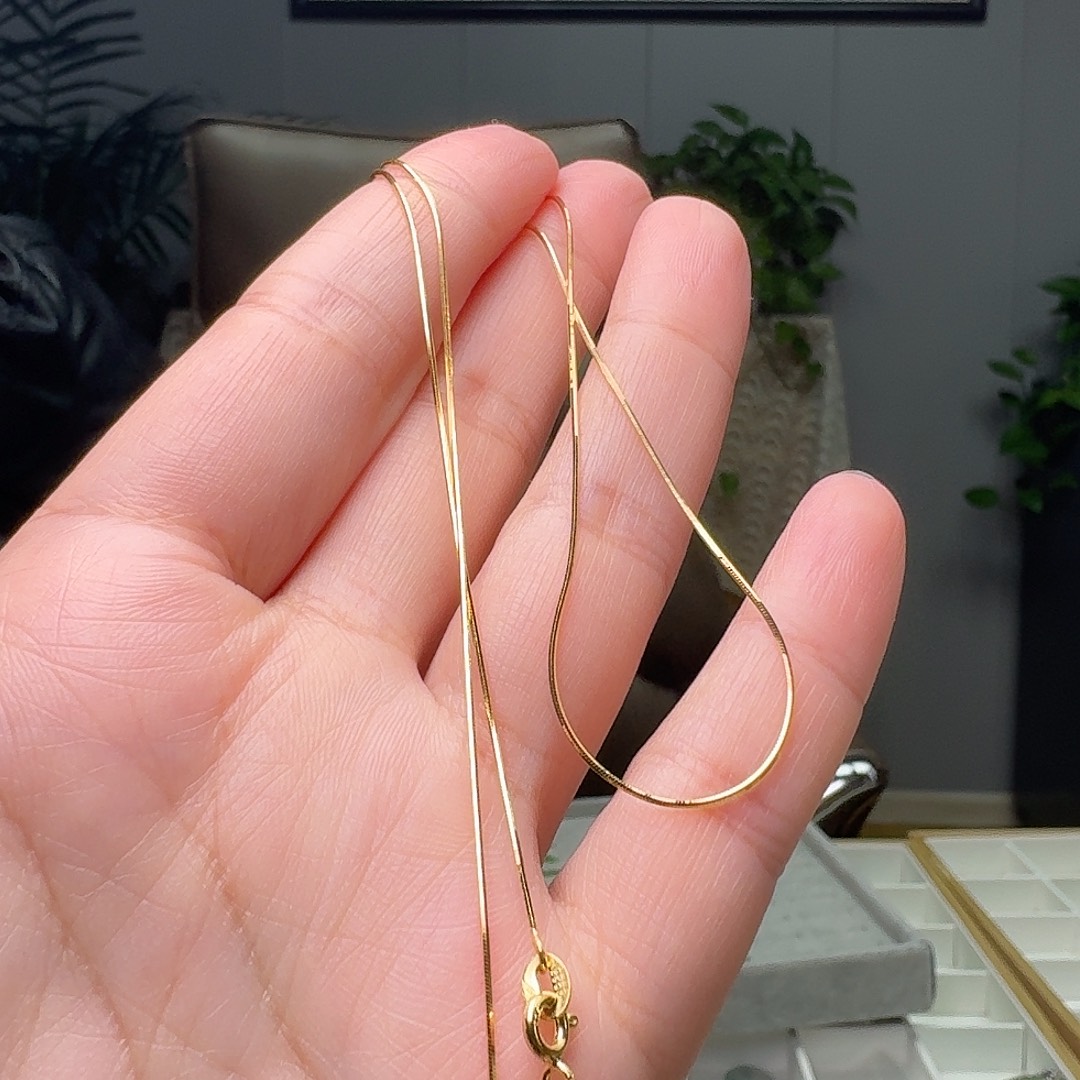 翡翠未镶嵌项链银链子