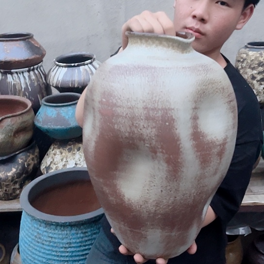 紫砂花盆高度38口径11无孔