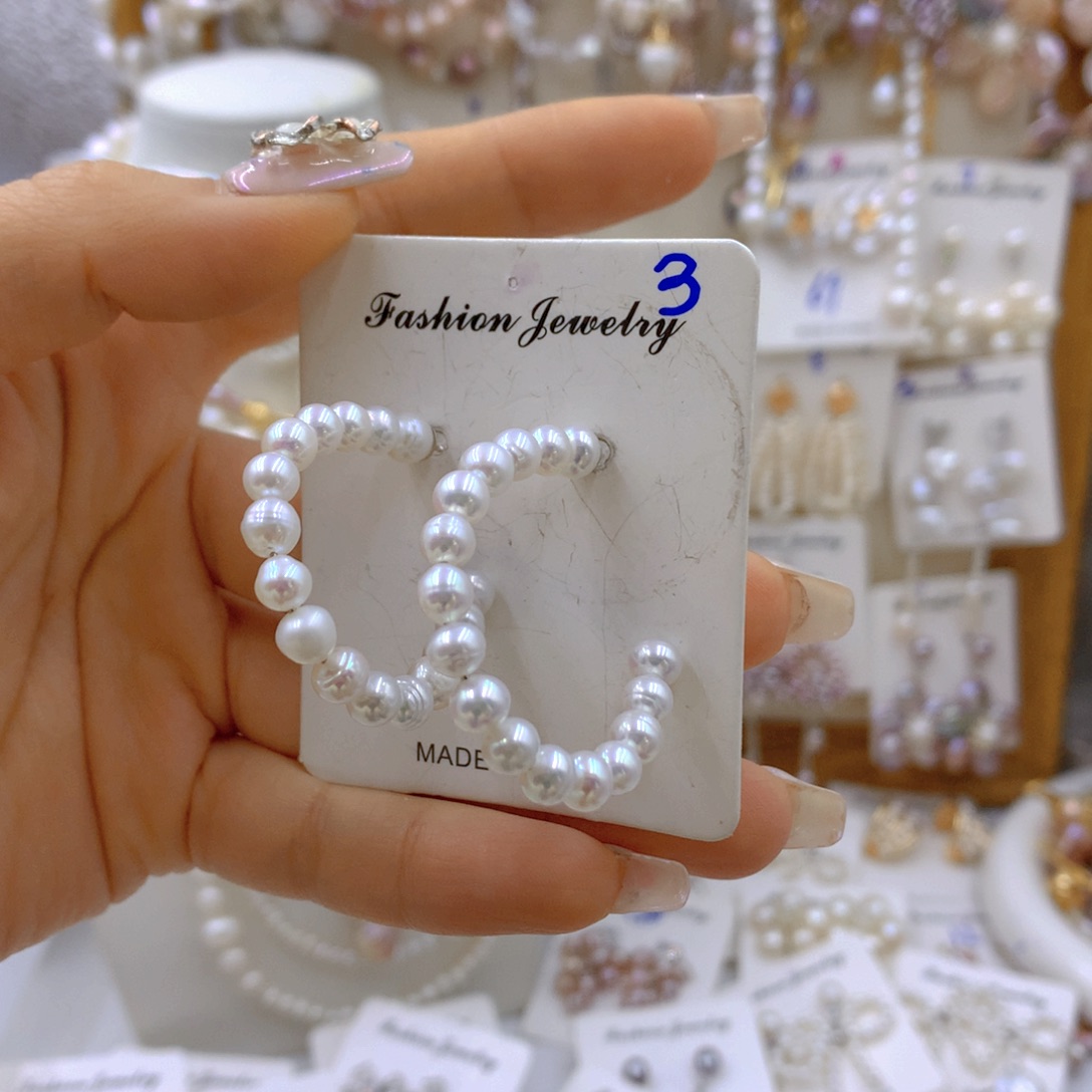 淡水珍珠耳饰合金