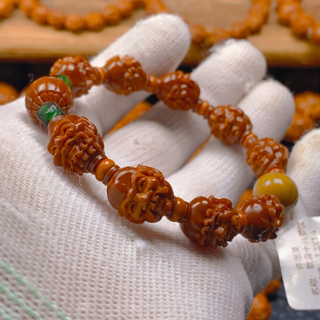 手串/手链橄榄核许忠英1.3×1.4欢喜十八罗汉（代表作）