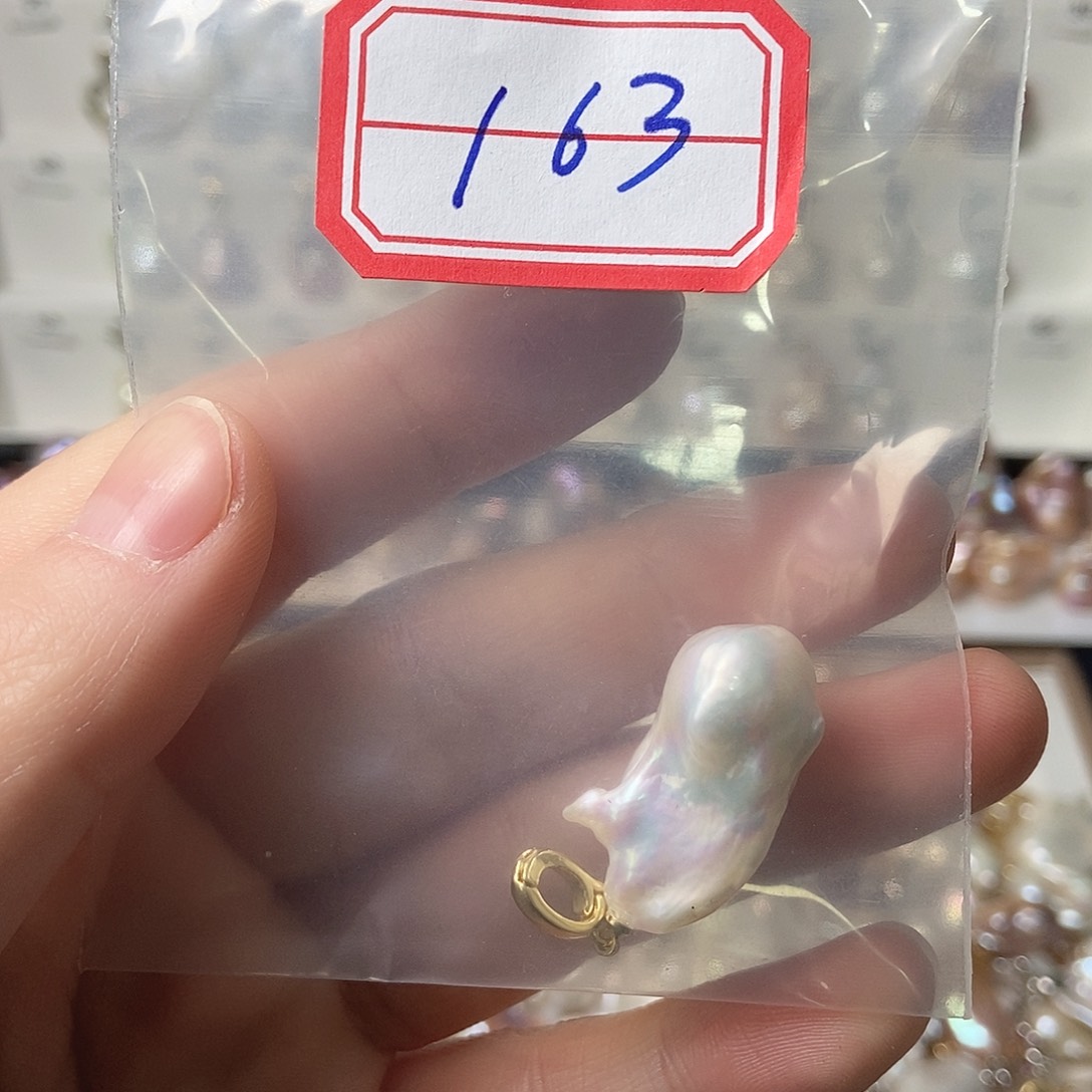 淡水珍珠吊坠银S925镶嵌