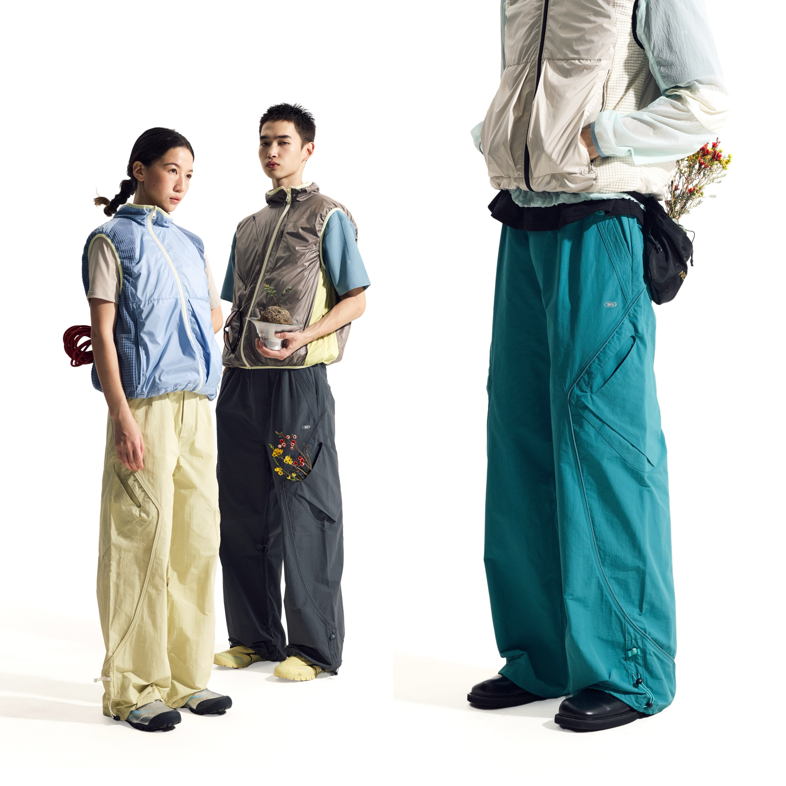 NORYBRAND 弧线可变形大兜机能登山裤 山系户外运动休闲长裤