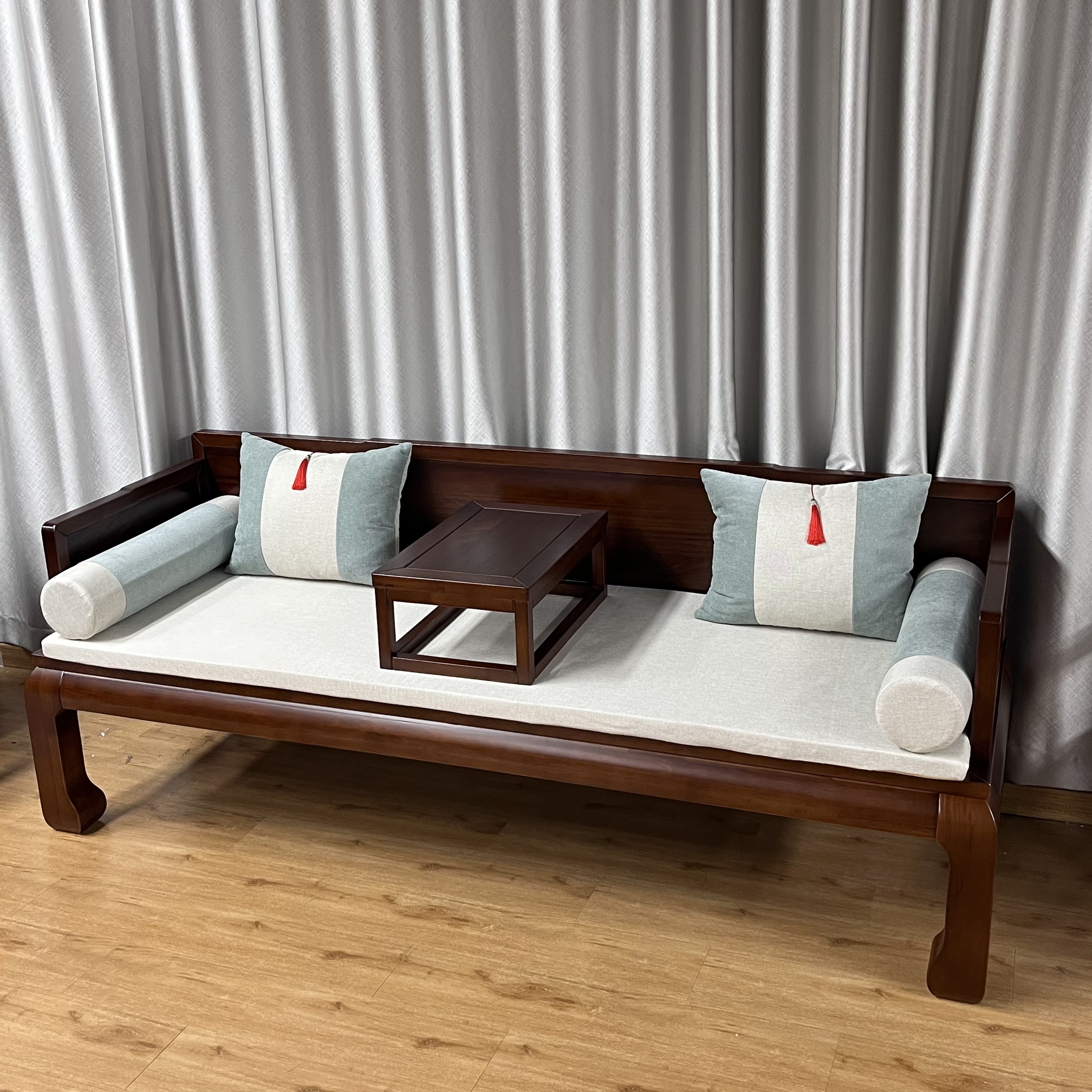 新中式实木罗汉床客厅沙发床两用小户型简约套装茶桌茶台一整套