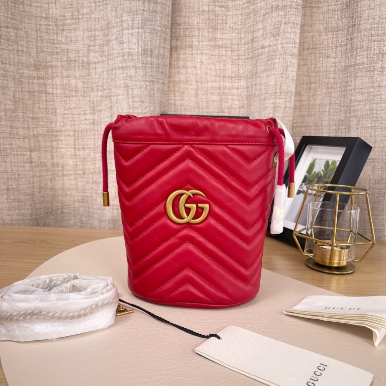 95新 GUCCI/古驰 【九筒奢品】马蒙水桶/单肩包/1491