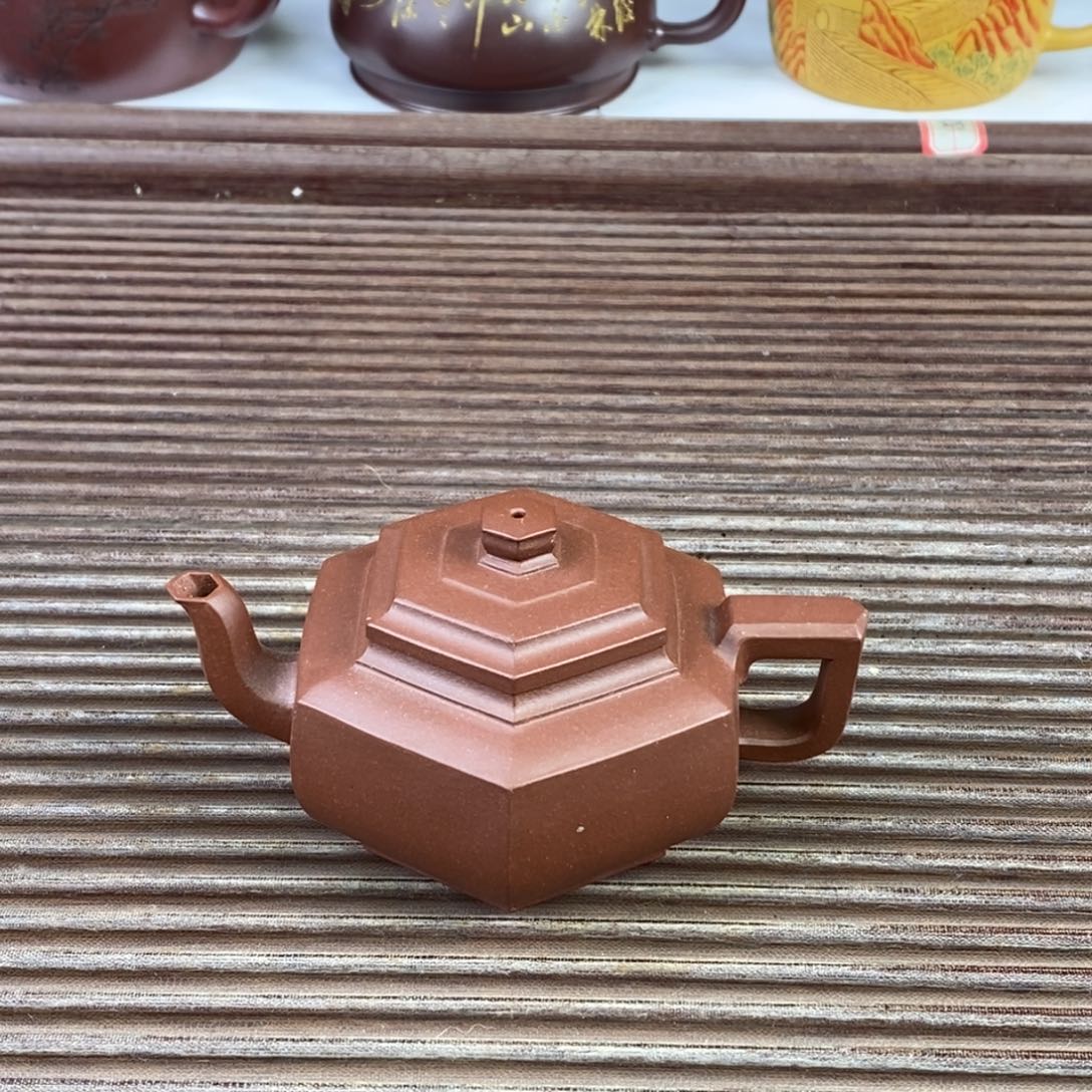 紫砂茶壶白19 六方雪华