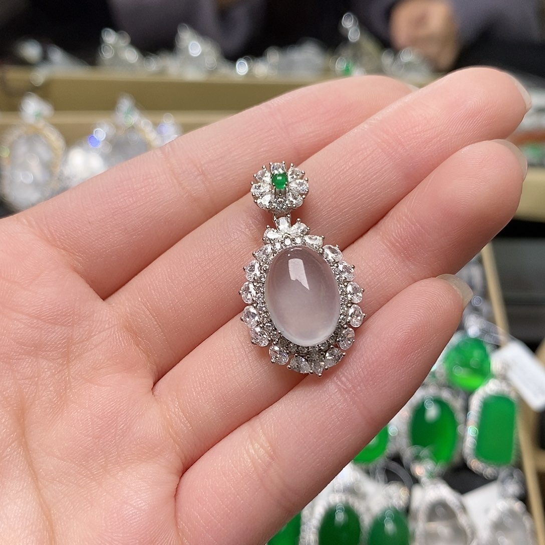 石英质玉颈饰银S925镶嵌琳@@A000051