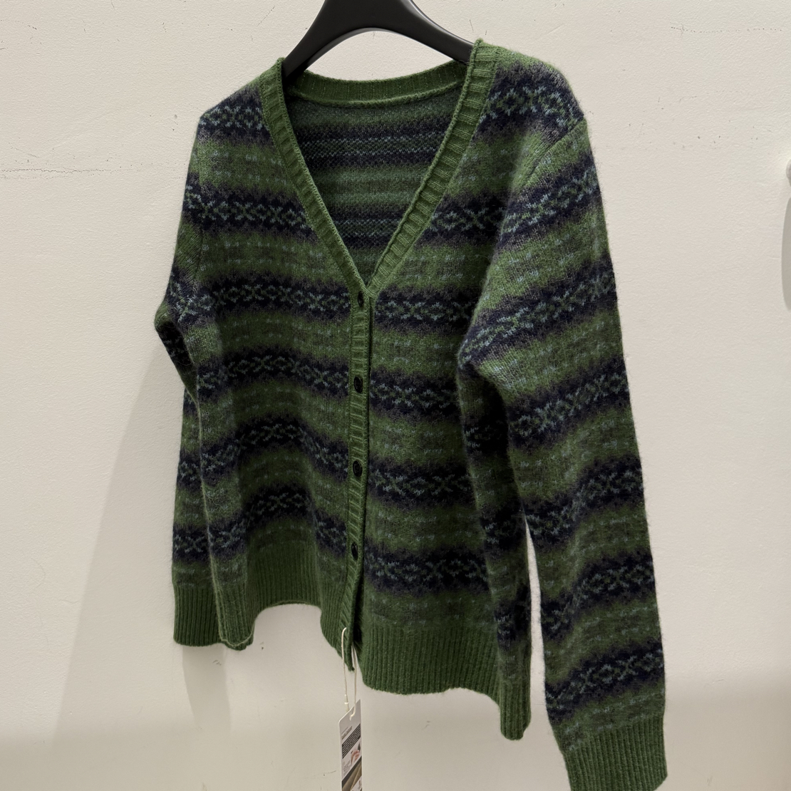 冬季条纹针织长袖V领女毛针织衫上衣开衫针织衫毛衣