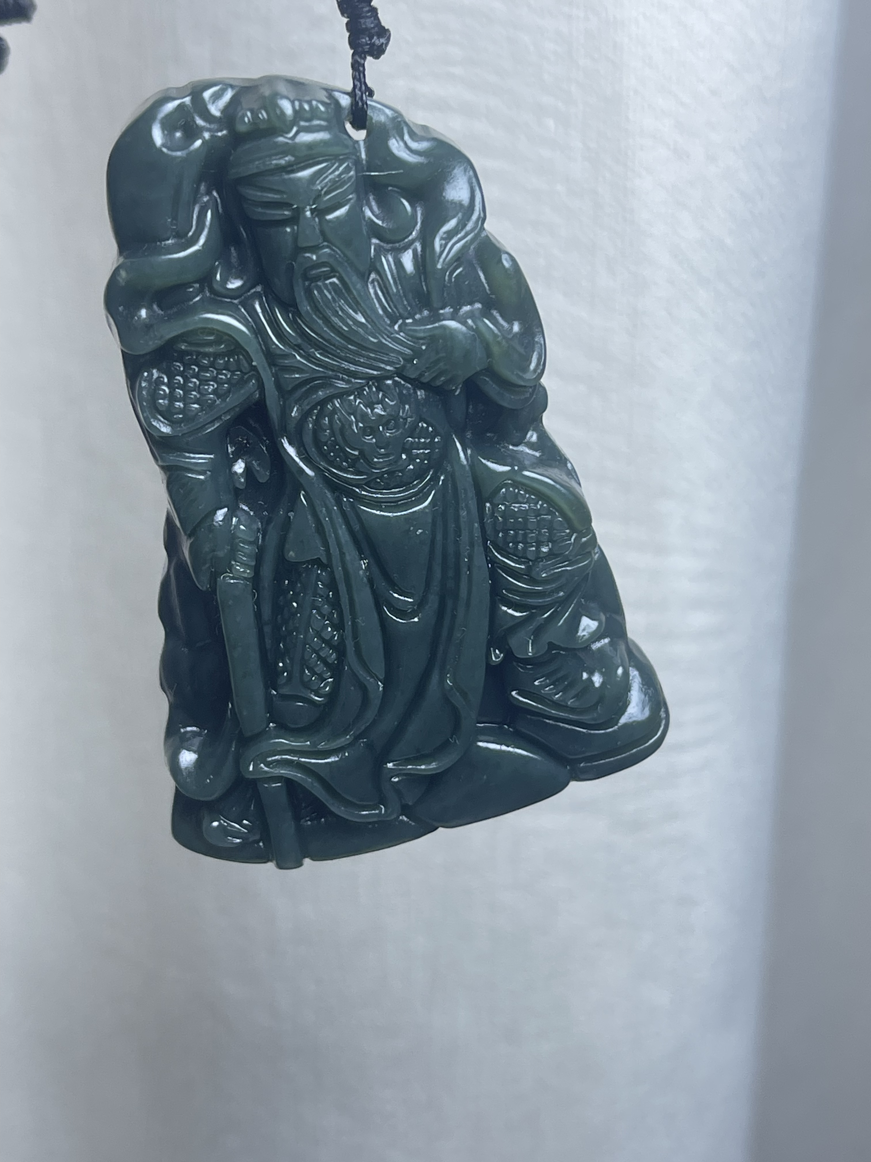 武财神关公男士霸气玉石挂件孤品