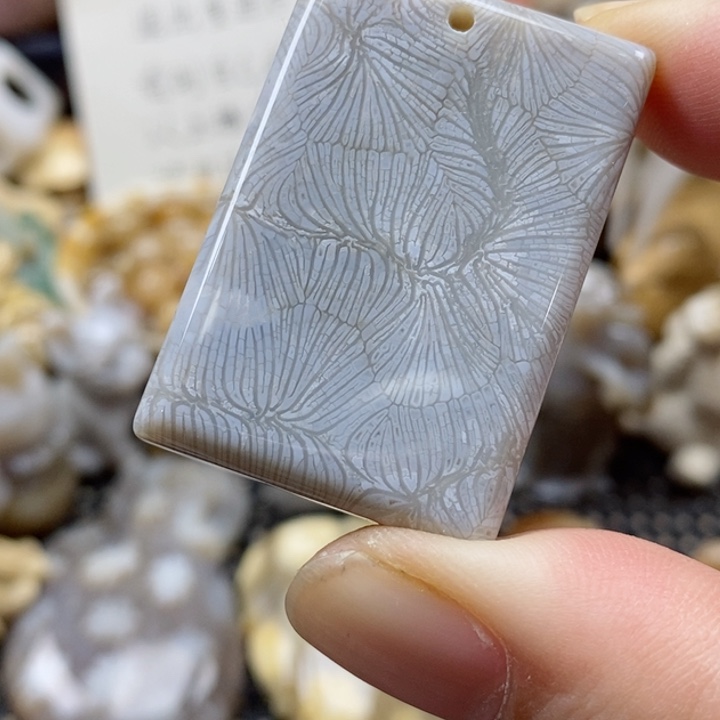 硅化珊瑚（珊瑚玉）颈饰未镶嵌