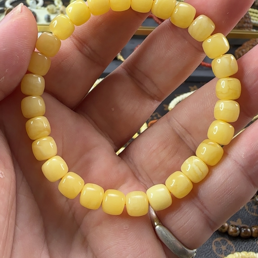 〆***。蜜蜡未镶嵌手串7.3mm蜜蜡单圈