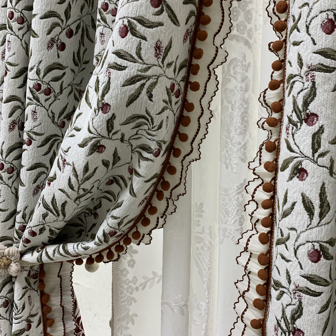 【山楂树之恋】美式田园风高级雪尼尔色织提花窗帘