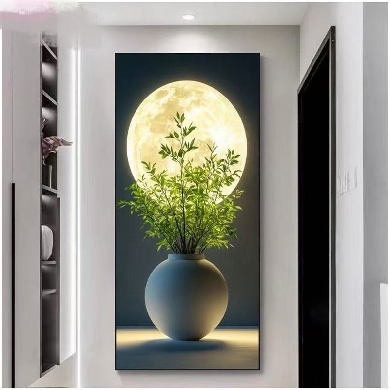 509简约植物装饰画适合客厅背景墙与入户玄关