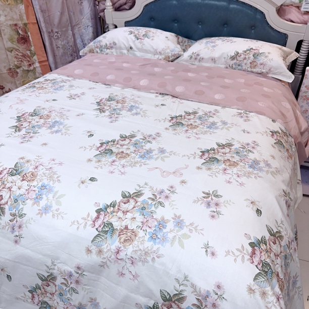 精梳纯棉花期如梦四件套