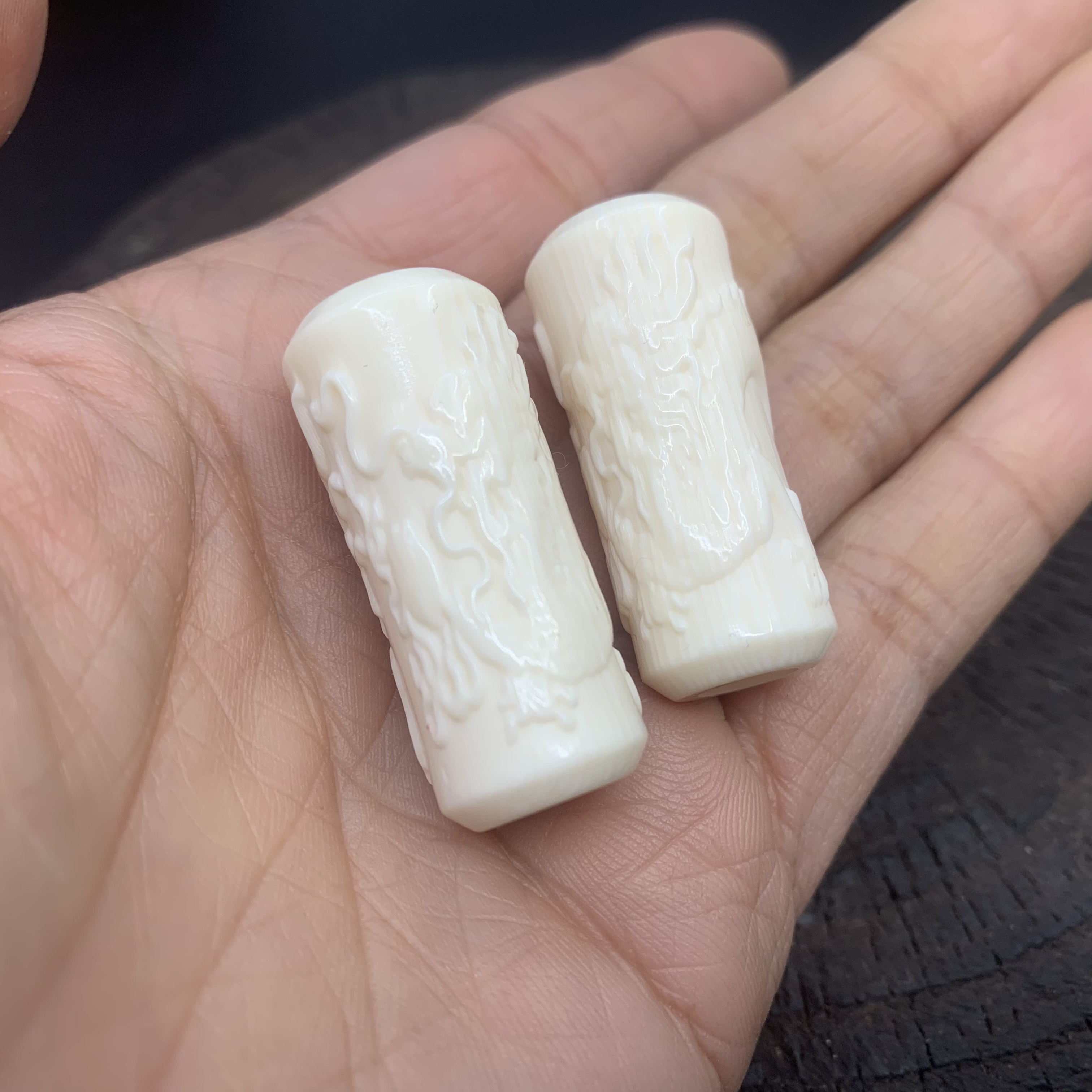  网秋粒diy 水滴轮仿像芽阳雕‘龙’握丸S/D牌通用常规款 一对