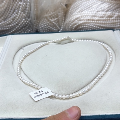 淡水珍珠珍珠项链银S925镶嵌8