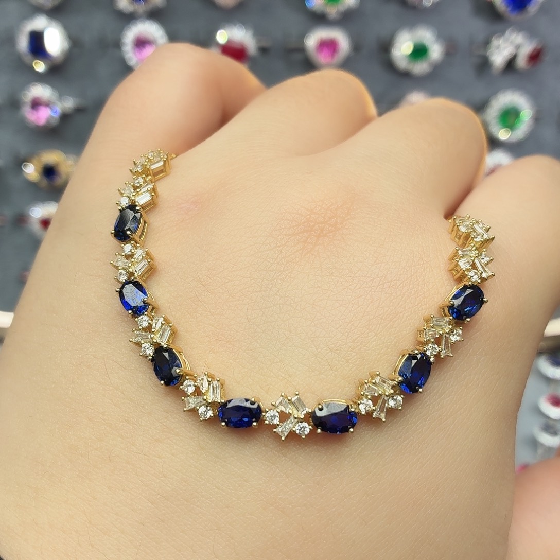 925银培育皇家蓝色宝石